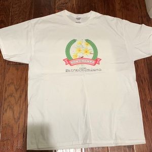 Dok champa flower tee.. sublimation on white tee.. size xl unisex